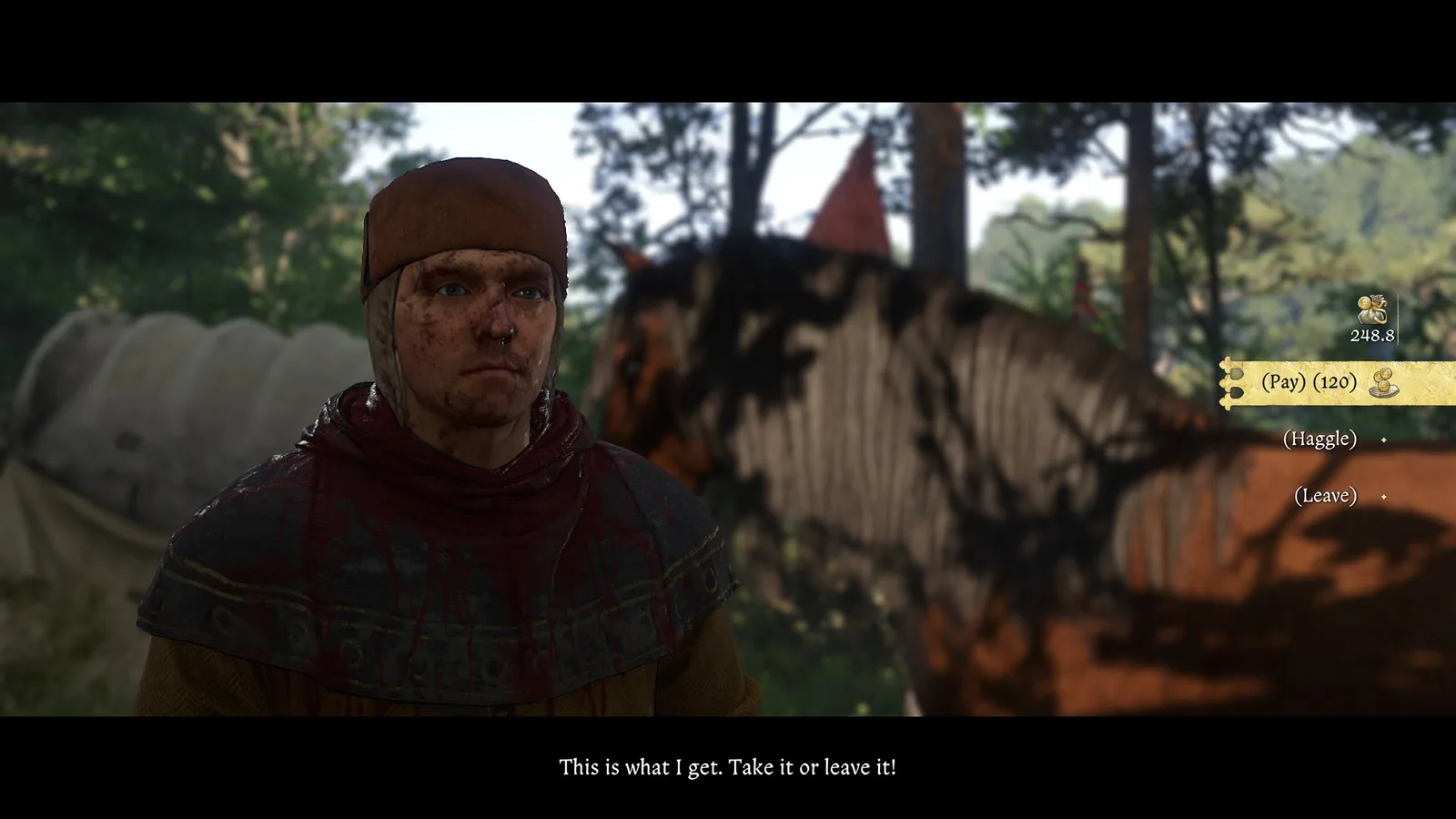 KCD2 merchant negotiation screen before confirming a trade